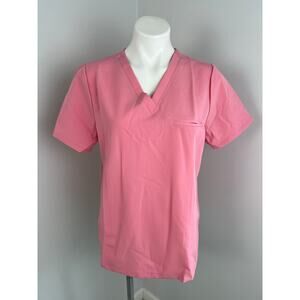 Mandala Single Pocket Scrub Top in Peony Pink Medium